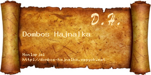 Dombos Hajnalka névjegykártya